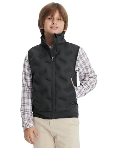 M MAELREG Boys Puffer Quilted Vest Warm Lightweight Sleeveless Kids Jacket with Pockets for School Outdoor Winter - Image 1