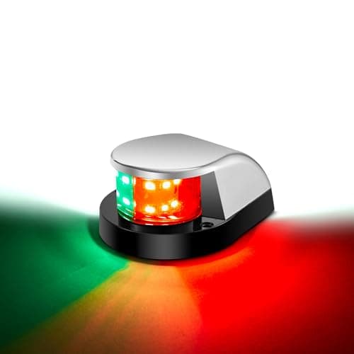 Boat Navigation Lights, Red and Green Navigation Lighting for Boats LED, IP67 Waterproof, Rust-Resistant, Boat Lights Bow and Stern for Pontoon, Skiff, Small Boats, and Yacht(Silver) - Image 1