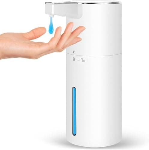 Automatic Soap Dispenser Liquid Touchless: 13.52oz/400ml Wall Mounted USB Rechargeable - 4-Level Adjustable Modern Electric Hand Soap Dispenser - Kitchen Bathroom Kids Family White - Image 1