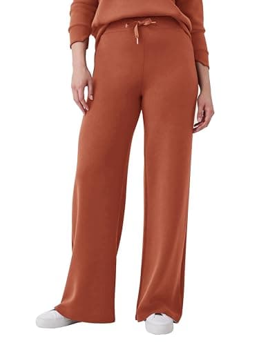 COCOMARTS Womens 2 Piece Lounge Sets Wide Leg Tracksuit Casual Sweatsuits Matching Set 2025 Fall Clothes Trendy Outfits Orange X-Large - Thumbnail 2