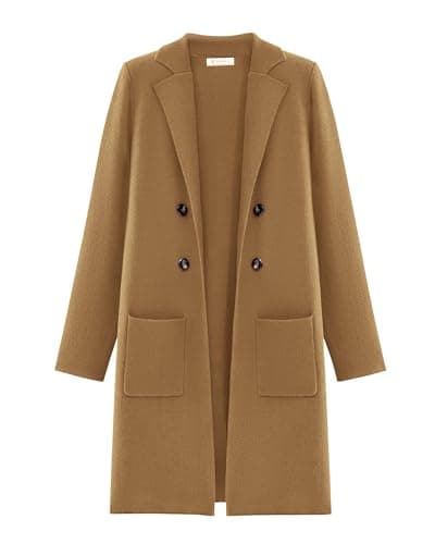 KIRUNDO Cardigan Sweaters for Women 2026 Fall Open Front Knit Sweater Jackets Business Casual Long Coatigan Winter Clothing(Khaki, Small) - Image 1