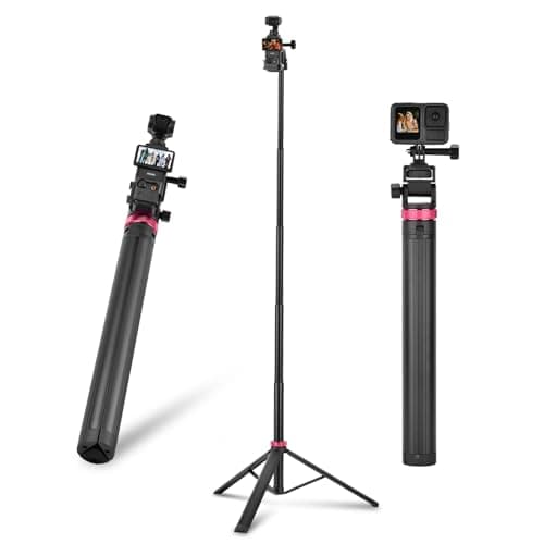 80in Pocket 3 Selfie Stick Tripod for GoPro Action Camera, Extendable Stand Vlog Mount for DJI Osmo Pocket 3 Action 6 5 Pro 4 3 for Xtra Muse for Insta360 X5 X4 X3 for AKASO DSLR Accessories - Image 1