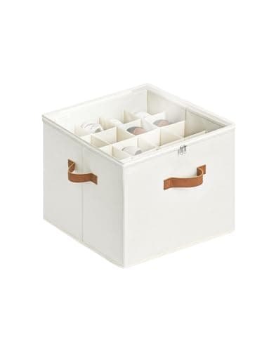 StorageWorks Shoe Organizer for Closet, Shoe Storage Cubby Containers with Adjustable Dividers and Clear Cover, Fits up to 16 Pairs, Foldable Shoe Storage Organizer Box for Closet, Entryway, Beige - Image 1