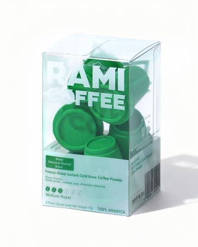 Rami Coffee Cold Brew Freeze Dried Instant Coffee Powder, Medium Roast 100% Arabica, 6 Portable Single Packets for Home Travel Backpacking Camping - Image 1