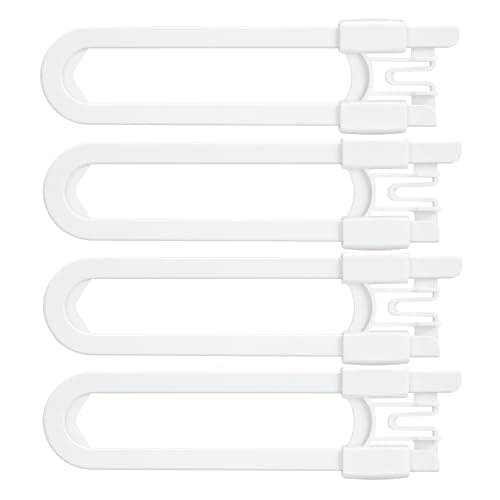 Vmaisi Baby Sliding Cabinet Locks - Adjustable U Shaped Child Safety Locks for Cabinets with Handles or Knobs, Childproof Latches for Kitchen Bathroom Storage Cupboards 4 Pack - Thumbnail 2