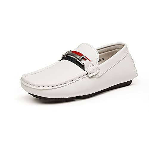 Bruno Marc Boy's Loafer Slip-On Dress Shoes,Size 10 Toddler,White,SBLS218K - Image 1