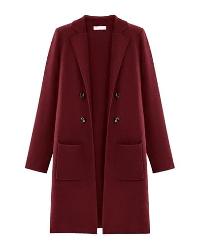 KIRUNDO Cardigan Sweaters for Women 2026 Fall Open Front Knit Sweater Jackets Business Casual Long Coatigan Winter Clothing(Wine Red, Large) - Image 1