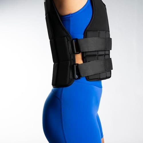Premium Adjustable Weighted Vest for Men & Women – NO SHOULDER PRESSURE for Walking, Rucking & Strength Training with Zipper, Removable Thin Weights, Reflective Strips (Black, Unisex 10 LB) - Thumbnail 6