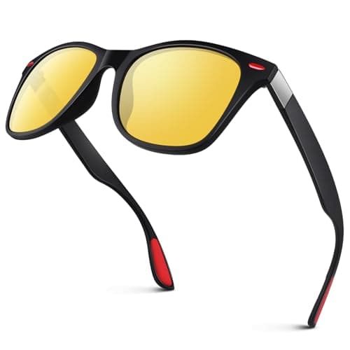 LINVO Night Vision Driving Glasses Polarized Anti-Glare with UV Protection, HD Night Driving Yellow Glasses for Men Women - Image 1