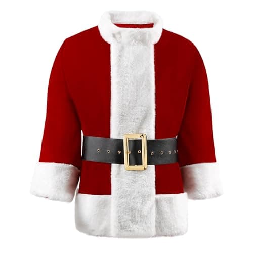 dgdgcool Christmas Green Costumes Adult, 8pcs Furry Santa Claus Costume for Men Funny Cosplay Santa Costume - Thumbnail 3