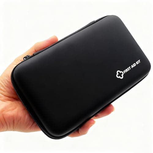 Small First Aid Kit Portable Compact Waterproof Mini Refill Supplies for Home Car Travel Camping Truck Hiking Sports Office & Outdoor Emergencies Black - Image 1
