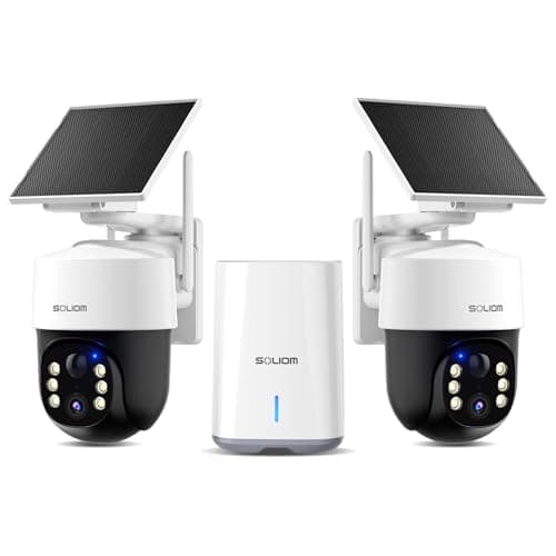 SOLIOM Security Cameras Wireless Outdoor,4K Ultra HD for Day and Night, No Subscription,Built in Radar,Solar Powered Cameras for Home Security, 360° Pan Tilt Auto Tracking,5G & 2.4G WiFi, 2-Cam Kit