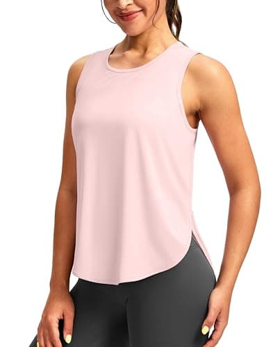 Soothfeel Women's Workout Tank Tops Racerback Sleeveless Running Tennis Shirt Loose Fit Sports Gym Exercise Yoga Athletic Top (Cornus Pink, S) - Image 1