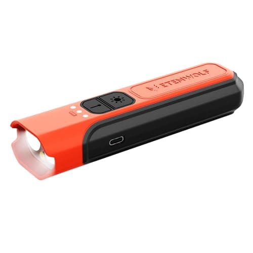 ETENWOLF L2 Rechargeable Flashlight USB-C,6 Light Modes,Flat Flashlight with Red Beam,Super Bright LED Flash Light,Lightweight Handheld Flashlight for Home Camping Emergency Gift(Vivid Orange) - Image 1