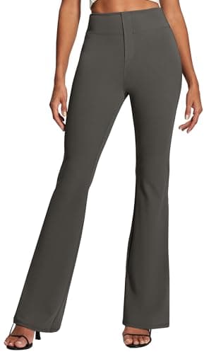 IUGA Womens Dress Pants Stretchy Work Pants Women Business Casual Bootcut Slacks High Waisted Pull On Trousers with Pockets Grey - Image 1