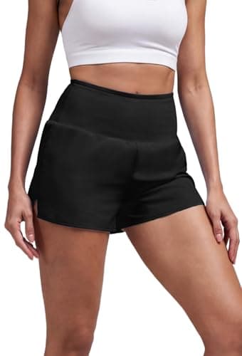 Alaroo Womens Athletic Shorts High Waisted Liner Running Shorts for Tennis Workout Gym Track Yoga with Pockets 2026 Black L
