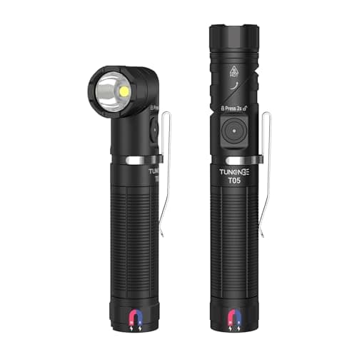 TUNENGE T05 EDC Tactical Flashlight Rechargeable, 1500 High Lumen 90 Degree Work Light with Magnet, 6 Mode Super Bright Small LED Flashlight for Work Maintenance, Outdoor, and Emergency Situations - Image 1
