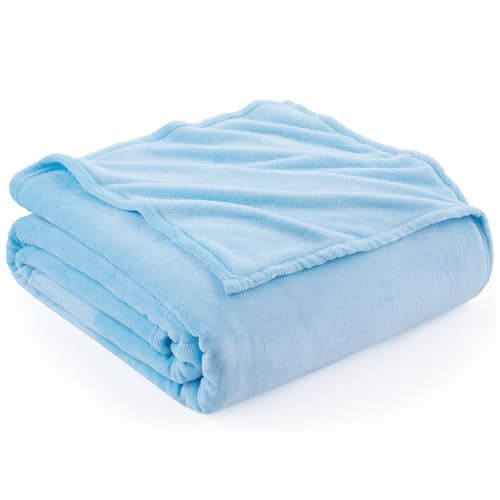 Hansleep Fleece Light Blue King Blanket, Super Soft Flannel Fuzzy Plush Cozy Blanket for All Seasons, Light Blue, King 90x108 Inches - Image 1