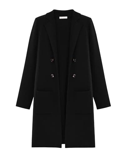 KIRUNDO Cardigan Sweaters for Women 2026 Fall Open Front Knit Sweater Jackets Business Casual Long Coatigan Winter Clothing(Black, XX-Large) - Image 1