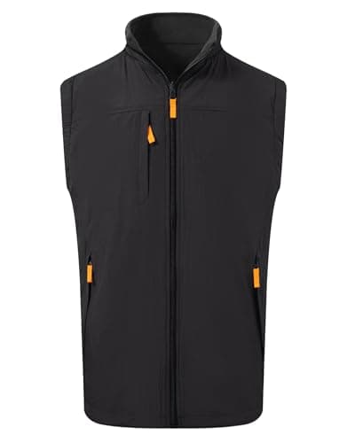 M MAELREG Mens Golf Vest Polar Fleece Lined Windproof Vest Jacket Lightweight Zip Up Sleeveless Jacket for Men - Image 1