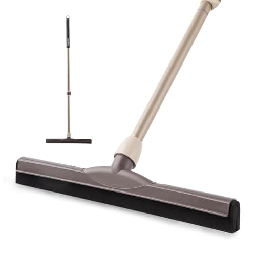 Eyliden 17" Floor Squeegee, Scratch-Free Water Removal EVA Broom | Dual-Layer Gentle Blade, 54.3" Telescopic Handle, Floor-Safe Water Sweeper for Hardwood Tile Shower Glass, Wet Weather Floor Tools - Image 1