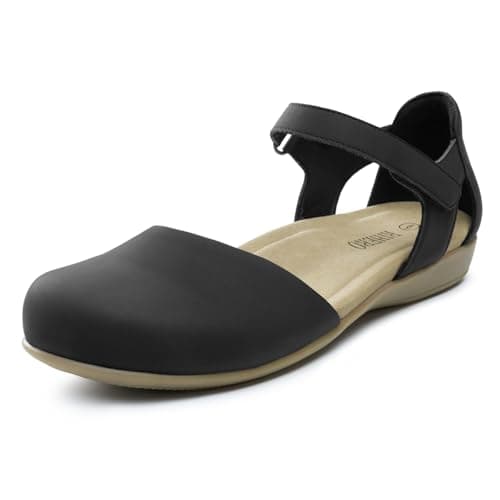 Rihero Black Closed Toe Sandals Women Comfortable Memory Form Arch Support Sandals Women's Business Casual Dress Shoes for Walking Vacation Shopping 6 - Image 1