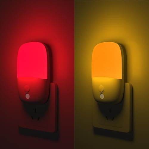 Omndpou 670nm Red Light Night Light Bulbs for Sleep-2 Color Modes (Red,Yellow) with Memory Function,Dimmable LED Light Bulbs for Bedroom,Nursery,Bathroom Eye-Caring Nightlight for Adults&Kids 2 Pack - Image 1
