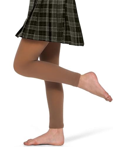 KBVOT Girls Fleece Lined Tights Kids Warm Thermal Winter Thick Leggings Pantyhose Fake Translucent Pants for School Dress - Image 1