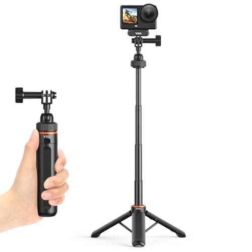 VRIG 40cm/15.7" Telescopic Action Camera Selfie Stick Tripod, AC-80 Lightweight & Portable Vlog Handle Grip for DJI Osmo Action 6/Nano/ 5 Pro/ 4, Insta 360 Ace Pro 2/ Ace, Go Pro Hero 13/12, More - Image 1