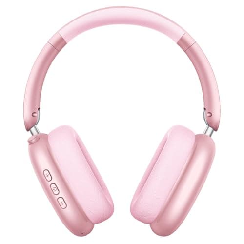 Wentronic Y01 Wireless Noise Canceling Headphones Bluetooth 5.3 Over Ear Headphones with Microphone, Hi-Res Audio, 48H Playtime, Foldable Comfortable Earpads,Compatible with iOS,Android,PC, Pink