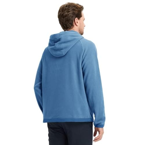 Rouen Polar Fleece Hoodie Men Sweatshirt Microfleece Soft Athletic Casual Warm Hooded Golf Quarter Zip Pullover Men Misty Blue - Thumbnail 3