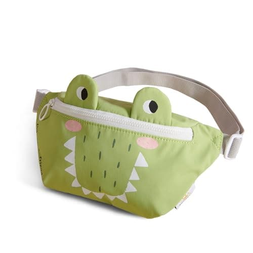 SUNVENO Kids Fanny Pack, Cute Crocodile Cartoon Waist Bag for Boys & Girls, Adjustable Crossbody Belt Pouch Ages 2-8, Travel Beach & Birthday Gift - Image 1
