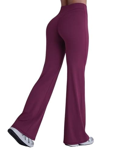 Sunzel Women Hidden Butt Lift Flare Yoga Pants No Front Seam V Crossover High Waist Flare Leg Lounge Workout Flared Leggings - Image 1