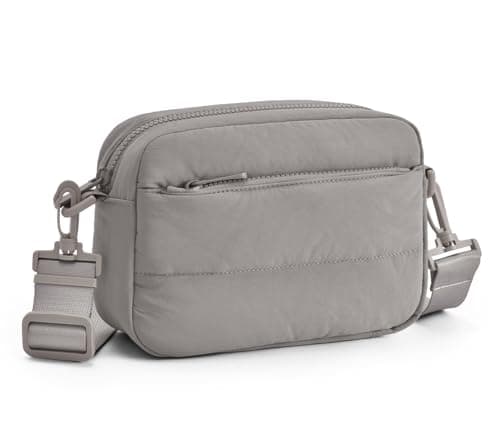 Gitus Crossbody Bags for Women Small Puffy Shoulder Handbag Travel Cross Body Purse with RFID Blocking Cards Slot and Adjustable Strap (Gray) - Image 1