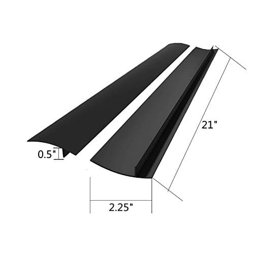 Silicone Kitchen Stove Gap Covers, Kitchen Counter Gap Anti-Slip Non-Tacky Filler Seals Spills Between Counter, Stovetop, Oven, Washer, Heat-Resistant，Set of 2 (21 Inches, Black) by liboyixi - Thumbnail 2