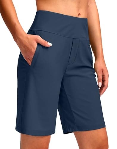 Viodia Women's 9" Long Swim Shorts Modest Swimsuits Bathing Suit Knee Length Bermuda Board Shorts for Women with Pocket - Image 1