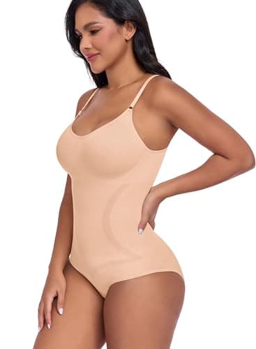 POSESHE Shapewear Bodysuit for Women Tummy Control Seamless Body Shaper Waist Snatched Body Suit - Thumbnail 2