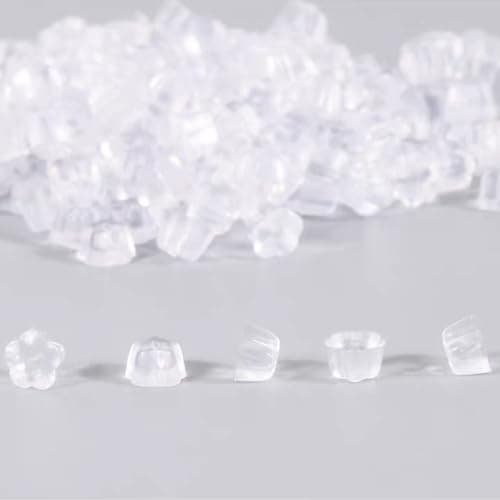 Silicone Earring Backs Flower Clear Earring Backings Hypoallergenic Rubber Earring Backs for Studs/Droopy Ears/Heavy Earring Clutch Stoppers Replacement Kits for Fish Hook Earring Studs Hoops(100 Pcs) - Image 1