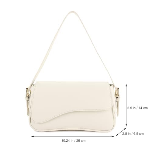 Barabum Shoulder Bag for Women,Y2K Trendy Purse Vegan Leather Hobo Handbags,Clutch Saddle Bag with 2 Removable Straps (White) - Thumbnail 5