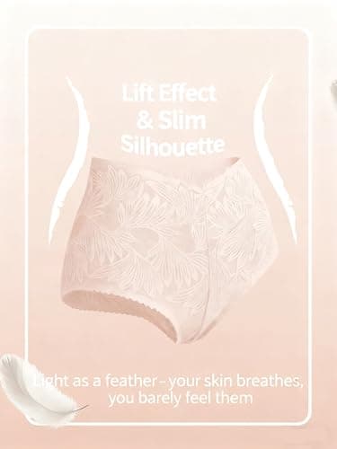 Sth Big Sexy Underwear for Women Petal-soft Lace V-waisted Boy Shorts Cute Cheeky Ladies Panties Fashion Lightweight Lingerie 6 pack - Thumbnail 5