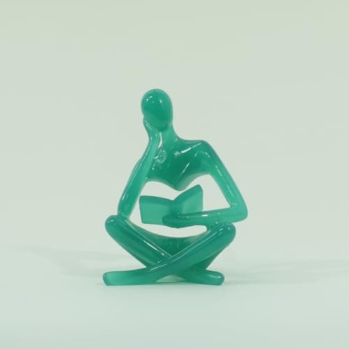 YeseeYe Bookshelf Decor Thinker Statue - Abstract Art Reading Sculpture Modern Home Decoration Figurine for Living Room Office Shelves Coffee Table Desk Decor - Thumbnail 4