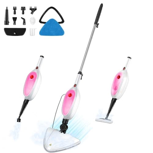 10-in-1 Steam Mop & Detachable Handheld Steamer, 20s Fast Heat-Up, 16FT Power Cord, Multi-Purpose Steam Cleaner for Floors/Carpet/Grout/Window/Stove, Streak-Free Deep Home Cleaning - Image 1