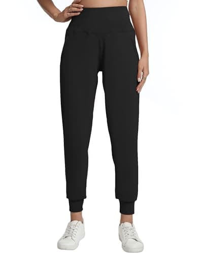 zsenoxaxi Womens Joggers with Zipper Pockets Lightweight High Waisted Athletic Tapered Pants for Travel Workout Lounge(Black,XXL) - Thumbnail 3