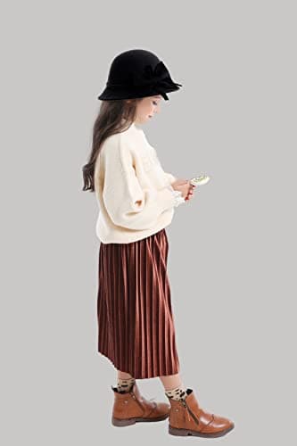 Bienvenu Kids Girls Winter Warm 100% Wool Bucket Hats Fedoras with Bowknot,Black - Thumbnail 3