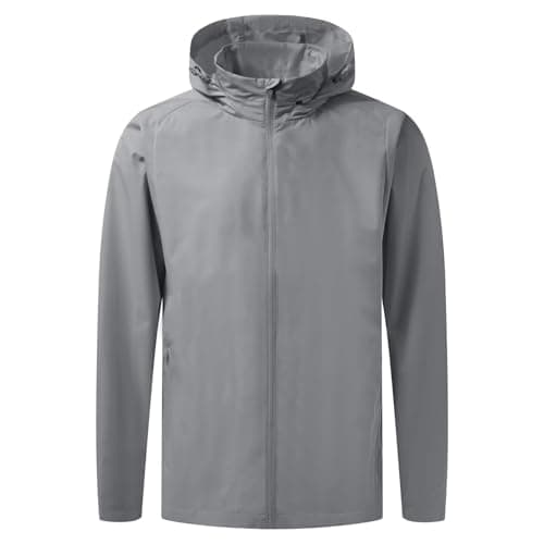 M MAELREG Men's Lightweight Golf Jacket Causal Windbreaker Zip Up Hoodie with Zipper Pockets for Hiking Outdoor - Image 1