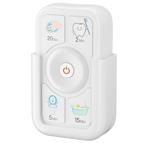 Timer for Kids Brushing: 2 Minutes Teeth Brush 20 Seconds Hand Washing 5 Min Toilet 15 Min Shower, Time Management Tool for Children - White Gifts for Kids - Image 1