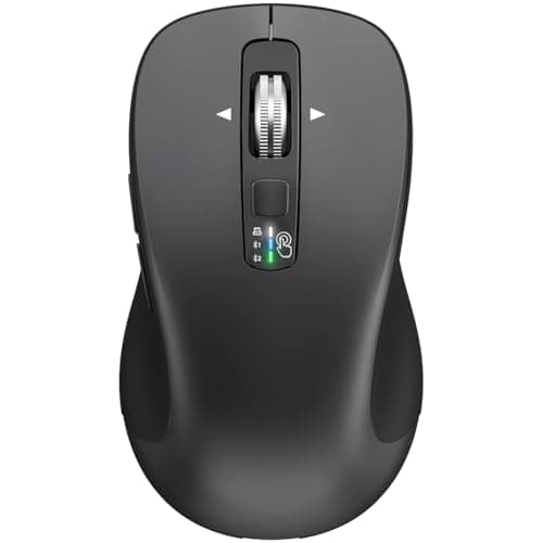 CITLLA Wireless Bluetooth Mouse (USB + BT1 + BT2), Full Size Mouse, 4-Way Scrolling, Multi-Device Silent for Computer, Laptop, iPad, MacBook (Grey) - Image 1