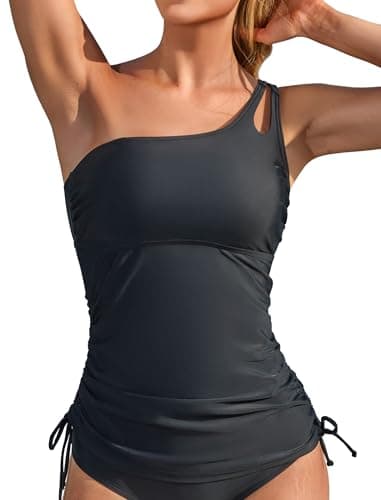 Charmo Black Tankini Tops Only Modest Bathing Suit Top One Shoulder Swimsuit Swim Tops No Bottom 2026 - Image 1