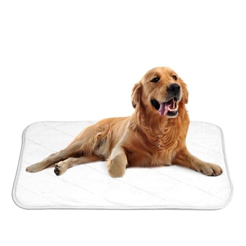 NWK Fluffy Self Warming Cat Mat, Cat Blanket, Thermal Dog Mat, Washable, Non-Slip Bottom for Sofa & Crate & Kennel & Car Seat (Creamy White, Large (35'' X 23'' X 0.4''))