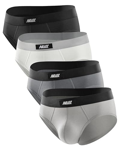 Nullktie Men's Cotton Briefs, Soft Breathable Mens Underwear, Comfort Waistband, Low Rise, 4-Pack - Image 1